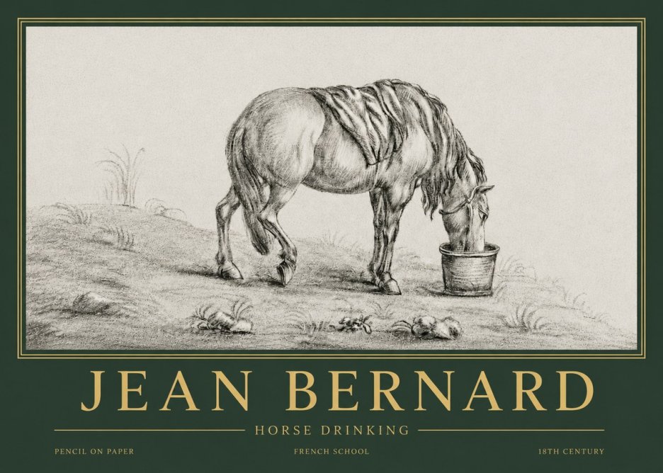 Jean Bernard Horse Drinking No4 - Póster
