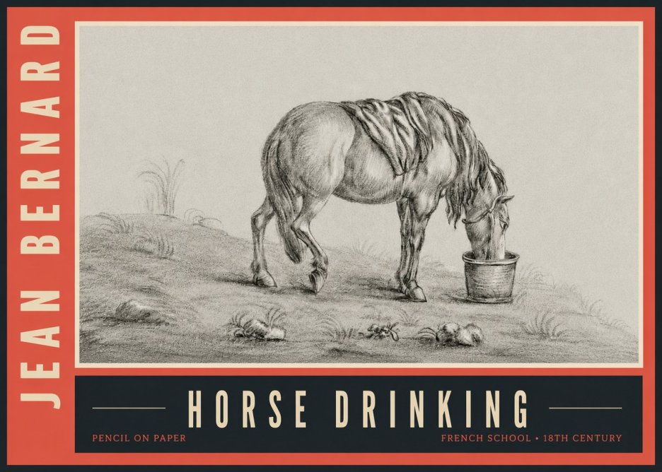 Jean Bernard Horse Drinking No5 - Póster
