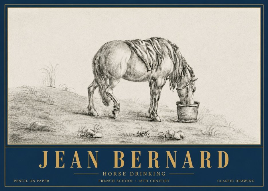 Jean Bernard Horse Drinking No6 - Póster