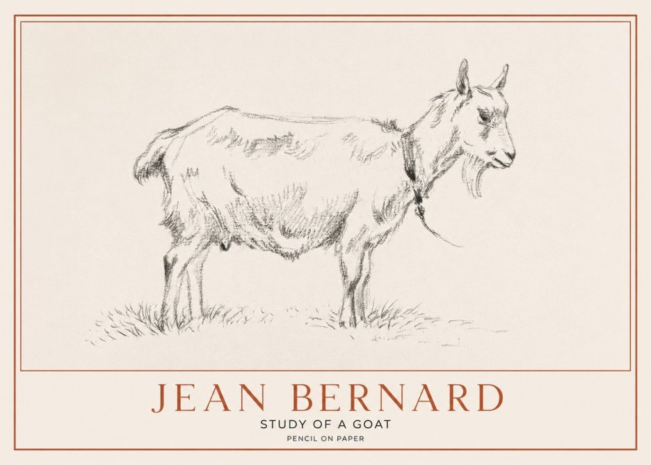 Jean Bernard Study of a Goat III No1 - Póster