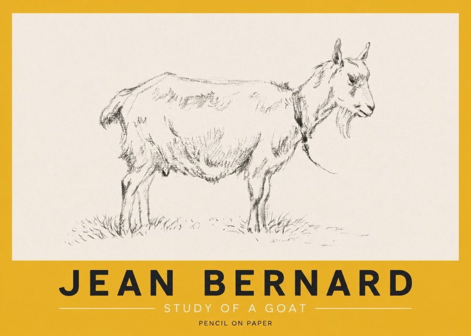 Jean Bernard Study of a Goat III No5 - Póster