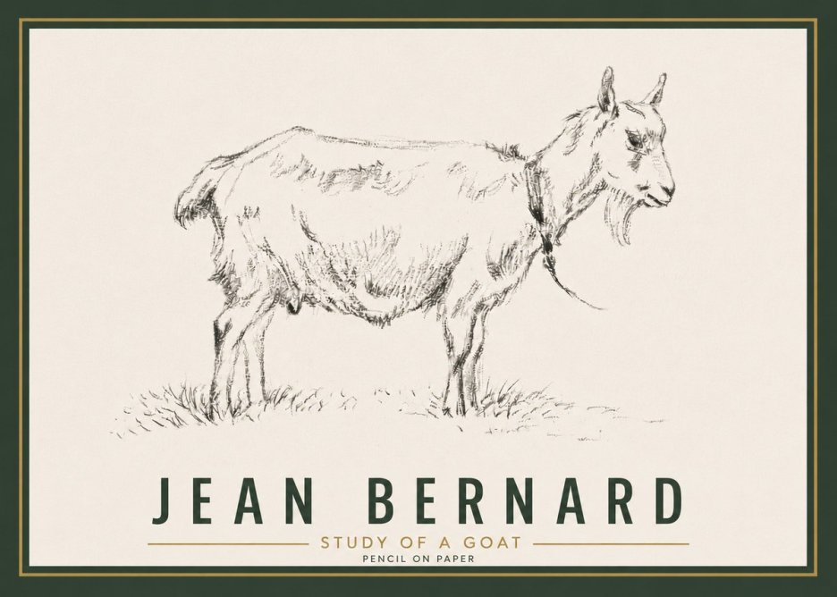 Jean Bernard Study of a Goat III No6 - Póster