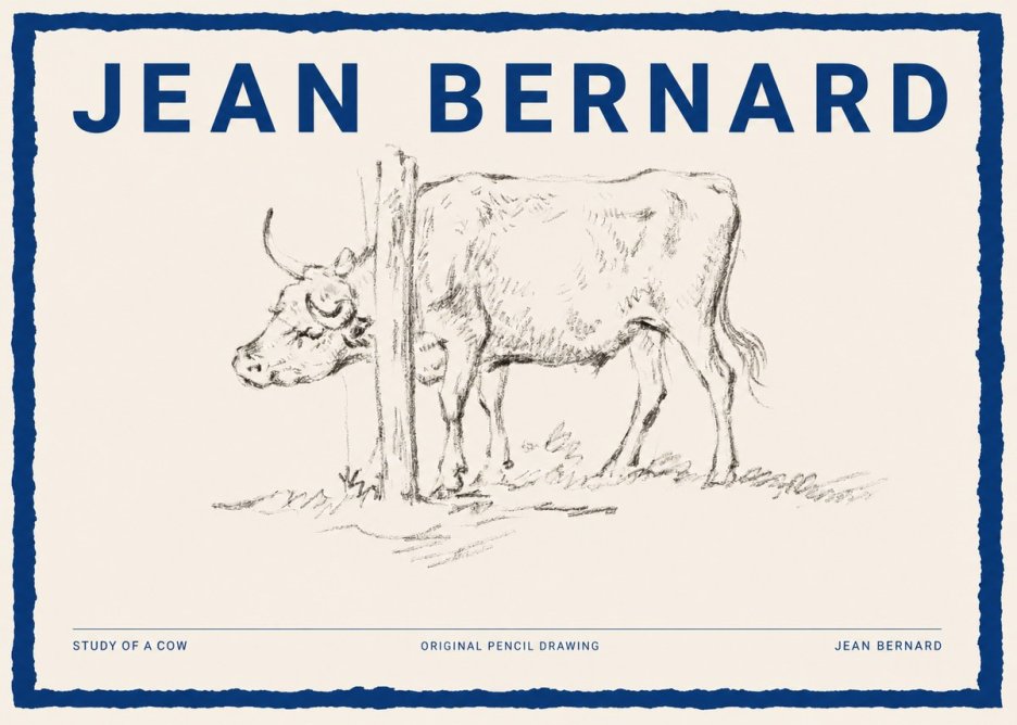 Jean Bernard Study of a Cow VII No2 - Póster