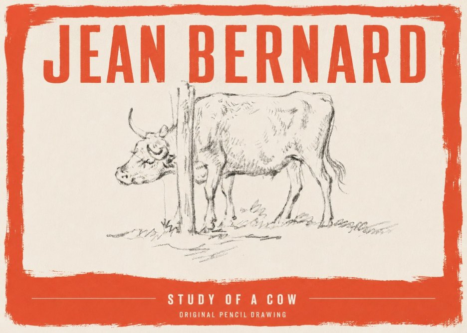 Jean Bernard Study of a Cow VII No3 - Póster