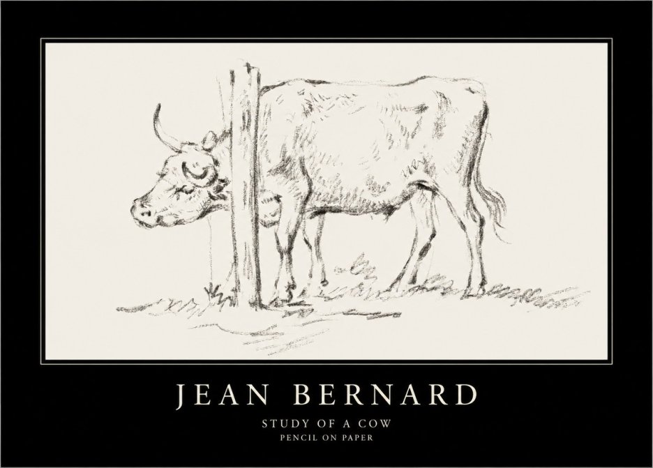 Jean Bernard Study of a Cow VII No4 - Póster