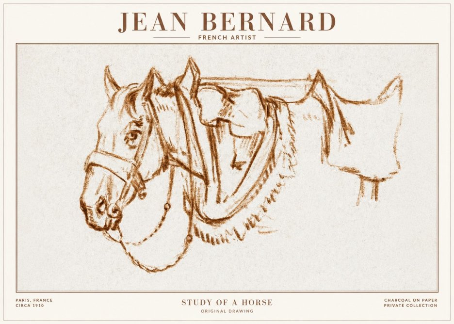 Jean Bernard Study of a Horse VII No1 - Póster