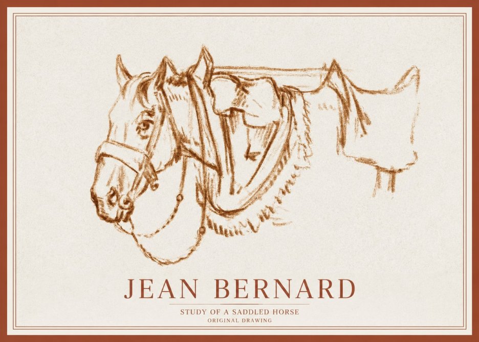 Jean Bernard Study of a Horse VII No3 - Póster