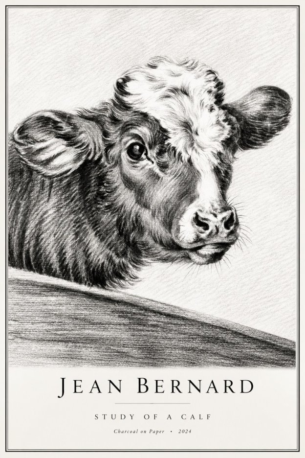 Jean Bernard Study of a Calf II No2 - Póster