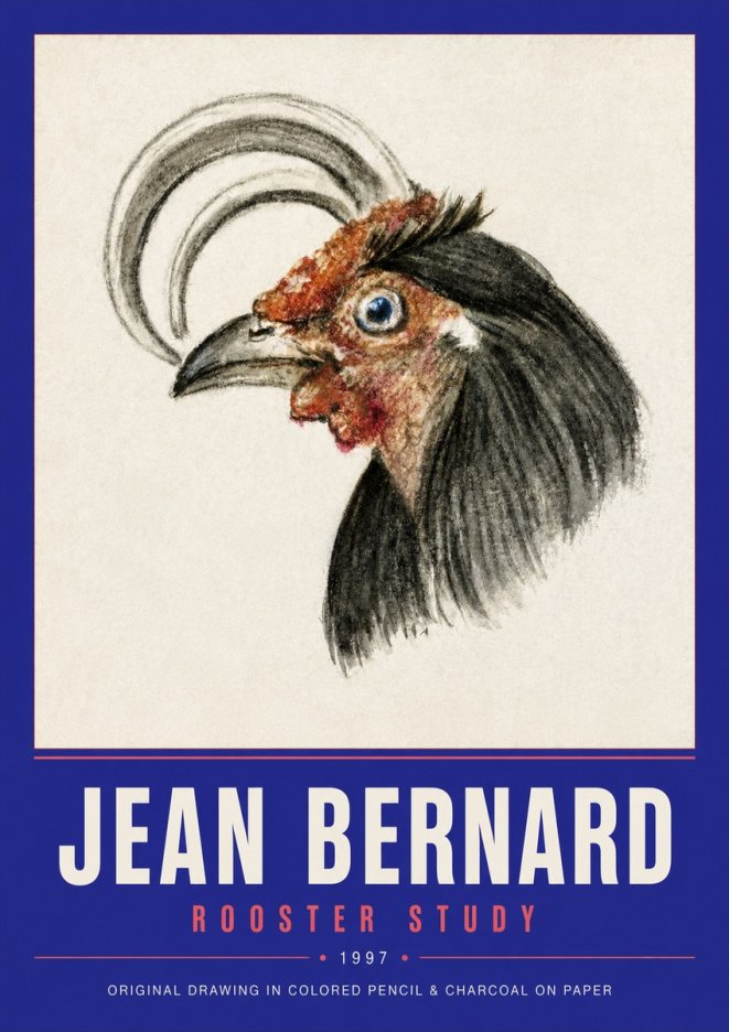 Jean Bernard Rooster Study No2 - Póster