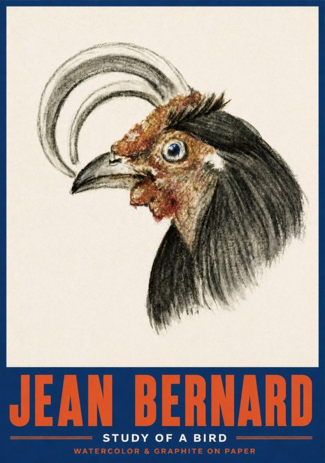 Jean Bernard Rooster Study No4 - Póster