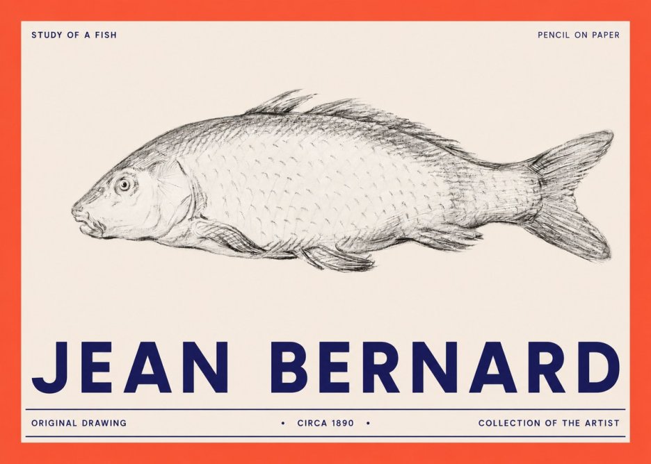 Jean Bernard Study of a Fish III No2 - Póster