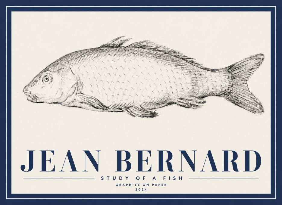 Jean Bernard Study of a Fish III No6 - Póster