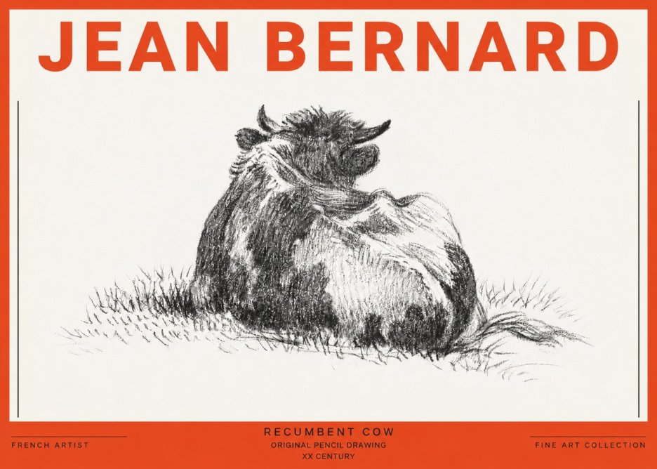 Jean Bernard Resting Highland Cow No5 - Póster