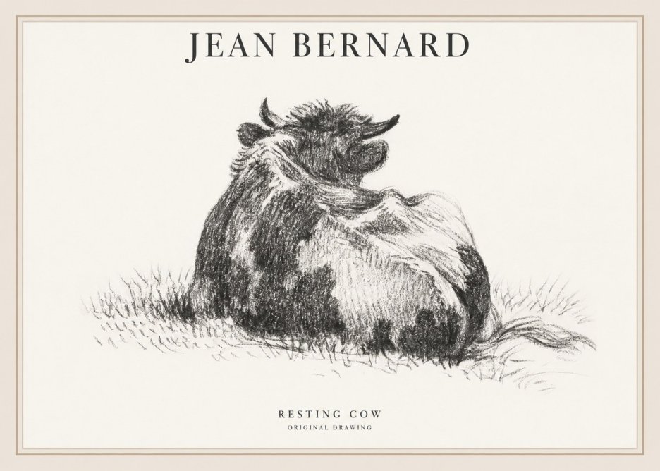 Jean Bernard Resting Highland Cow No6 - Póster