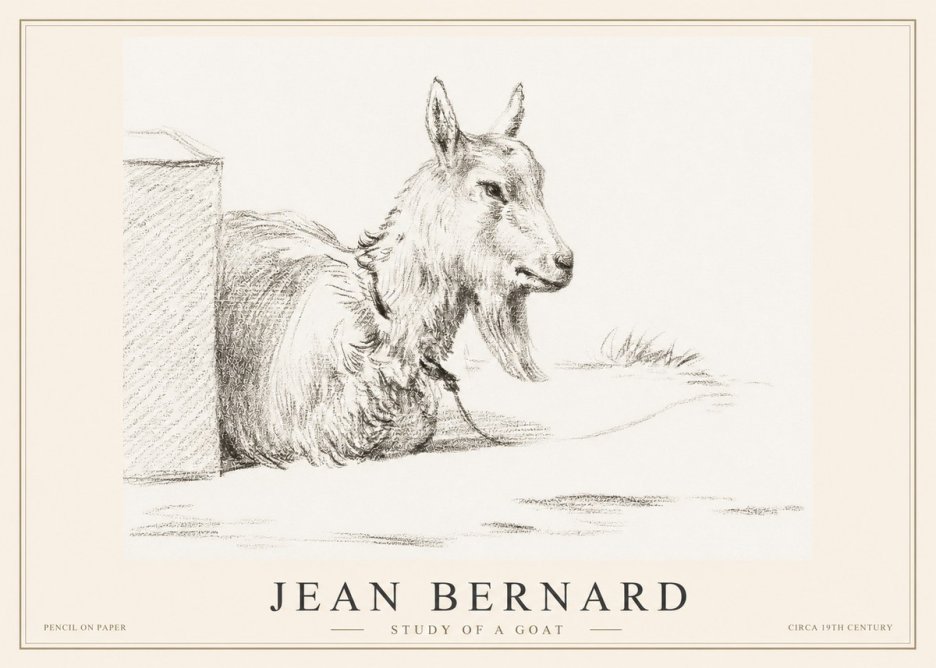 Jean Bernard Study of a Goat IV No2 - Póster