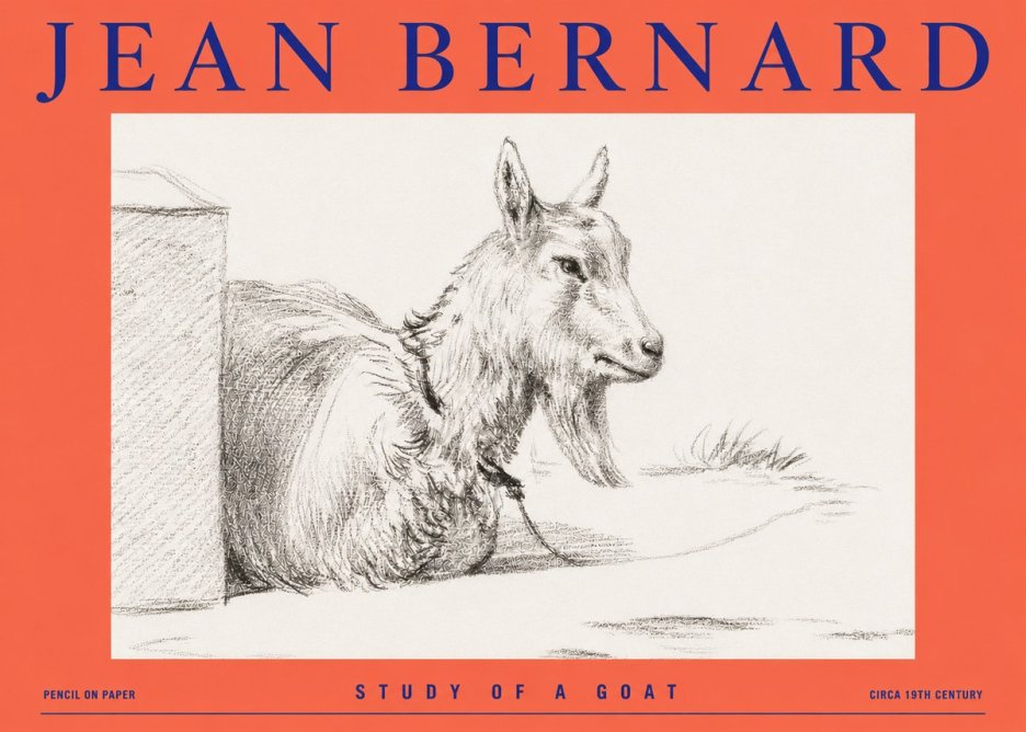 Jean Bernard Study of a Goat IV No4 - Póster