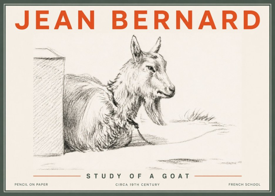 Jean Bernard Study of a Goat IV No6 - Póster