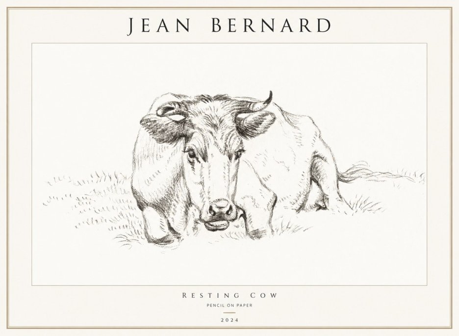 Jean Bernard Resting Cow II No1 - Póster