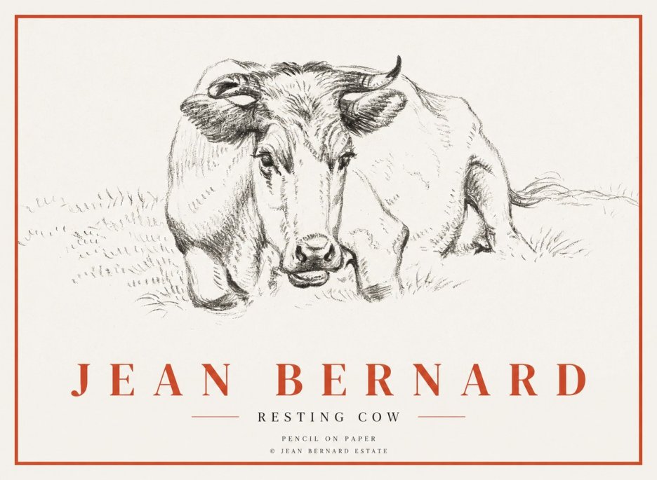 Jean Bernard Resting Cow II No3 - Póster