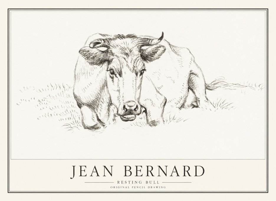 Jean Bernard Resting Cow II No4 - Póster