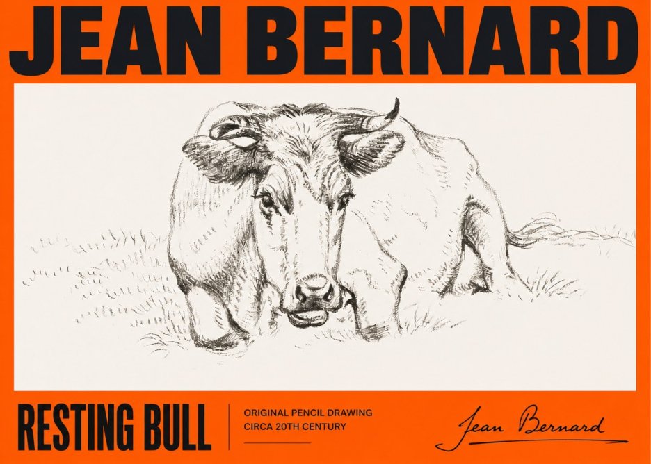 Jean Bernard Resting Cow II No5 - Póster