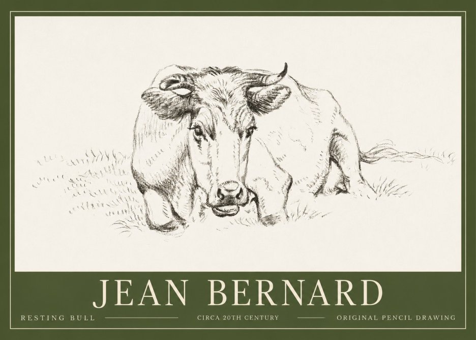 Jean Bernard Resting Cow II No6 - Póster