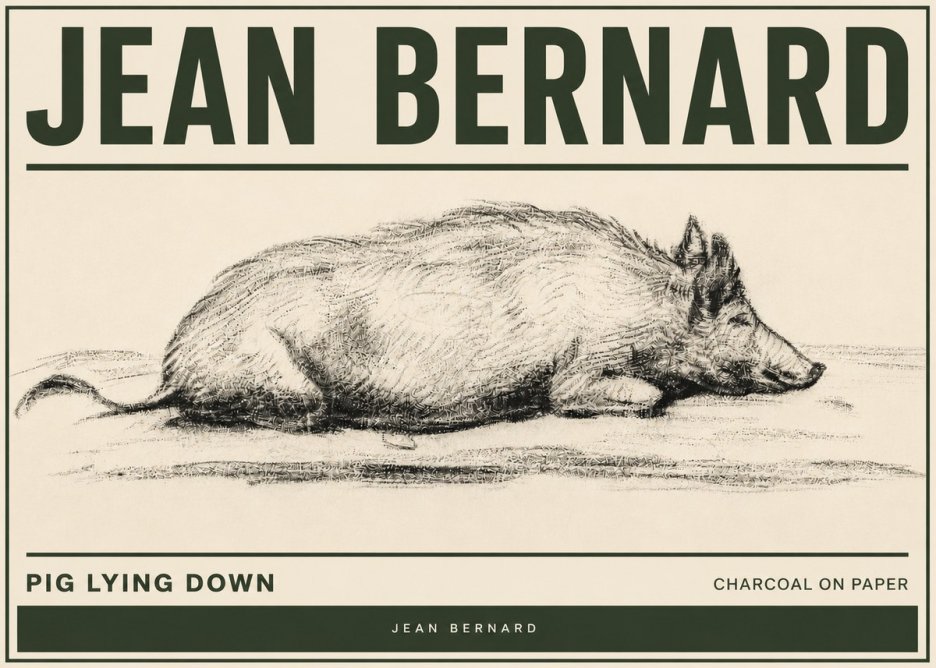 Jean Bernard Resting Pig I No5 - Póster