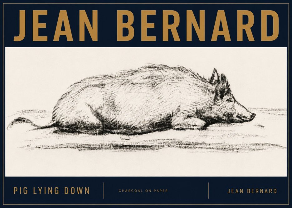 Jean Bernard Resting Pig I No6 - Póster