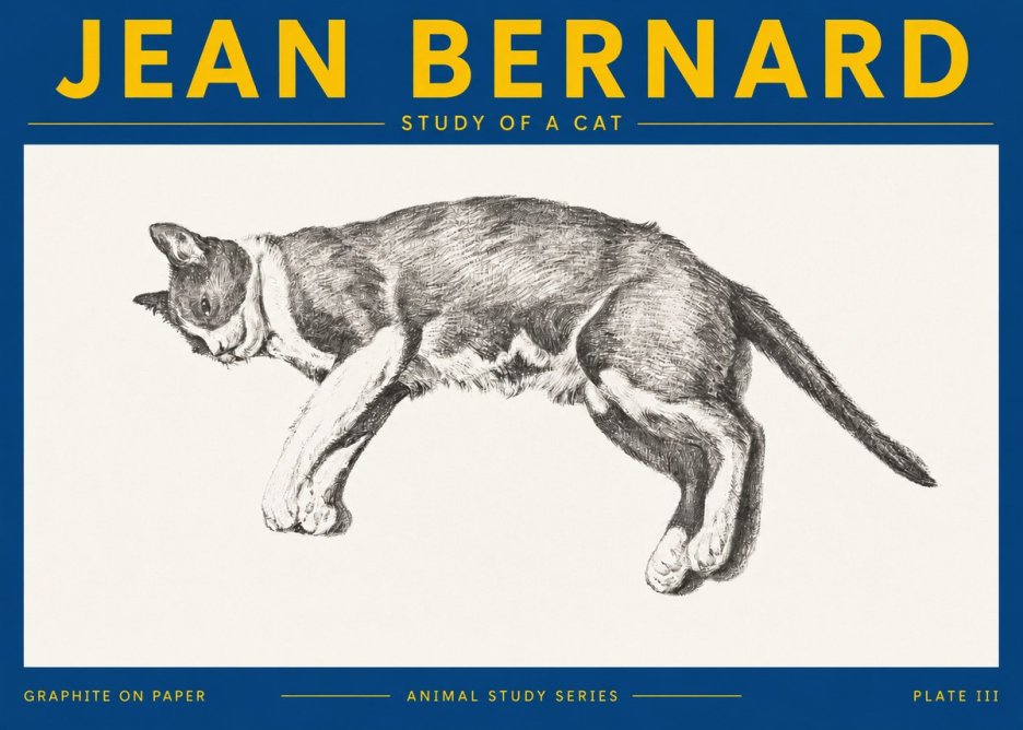 Jean Bernard Cat Study VII No5 - Póster