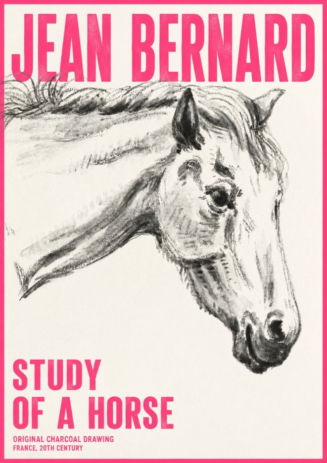 Jean Bernard Study of a Horse VIII No6 - Póster