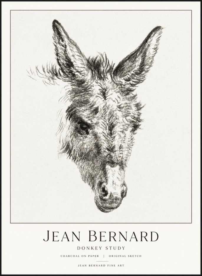 Jean Bernard Donkey Study IV No3 - Póster