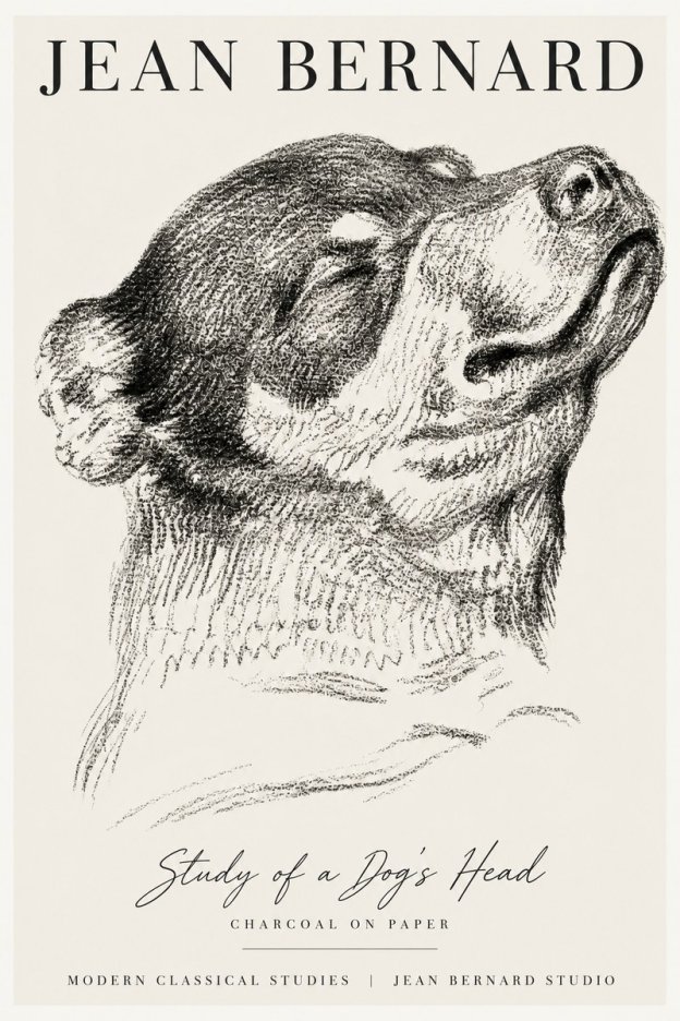 Jean Bernard Study of a Dog III No4 - Póster