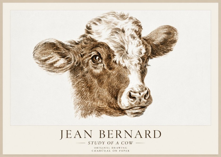 Jean Bernard Study of a Cow VIII No1 - Póster