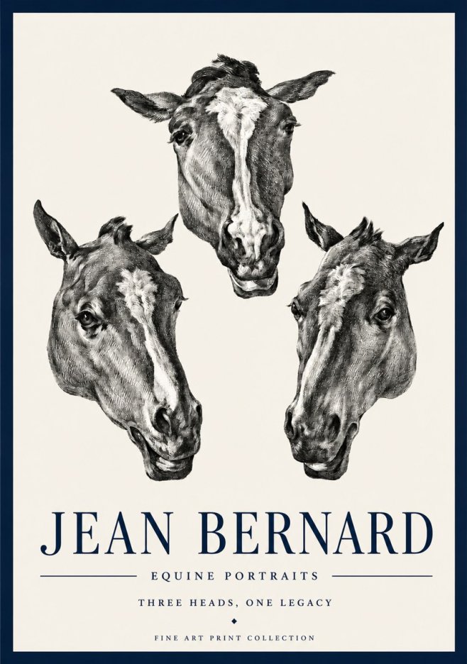 Jean Bernard Three Studies of a Horse No4 - Póster