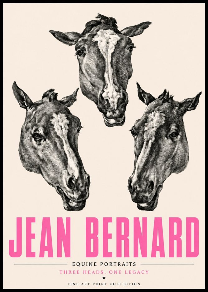 Jean Bernard Three Studies of a Horse No5 - Póster