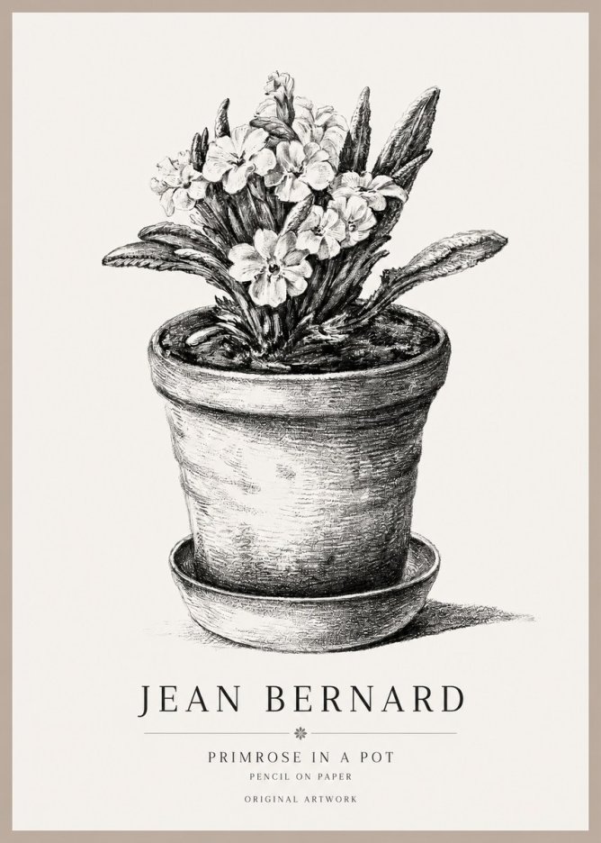 Jean Bernard Potted Primrose No2 - Póster