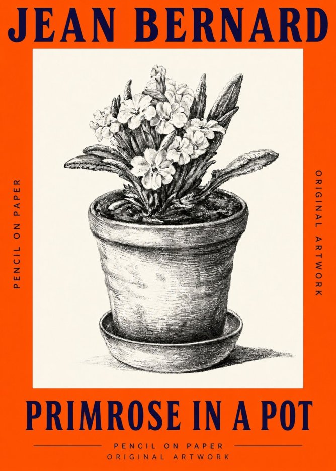 Jean Bernard Potted Primrose No3 - Póster