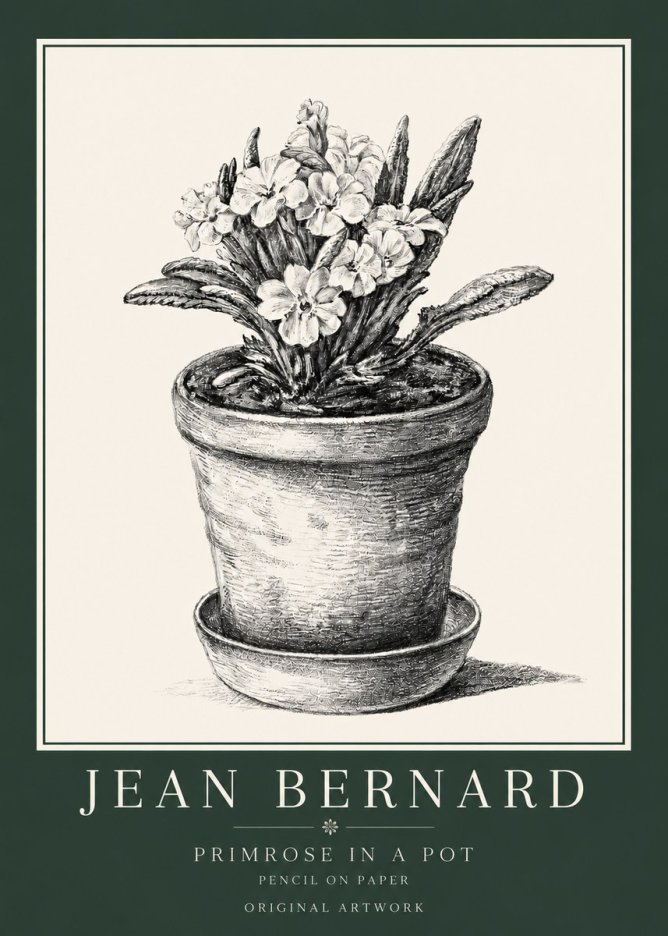 Jean Bernard Potted Primrose No4 - Póster