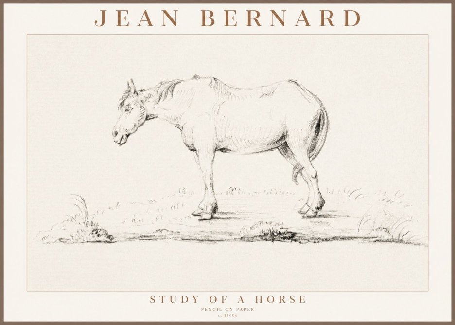 Jean Bernard Study of a Horse IX No3 - Póster