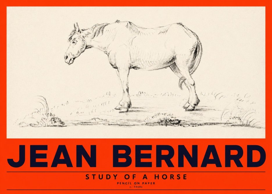 Jean Bernard Study of a Horse IX No4 - Póster