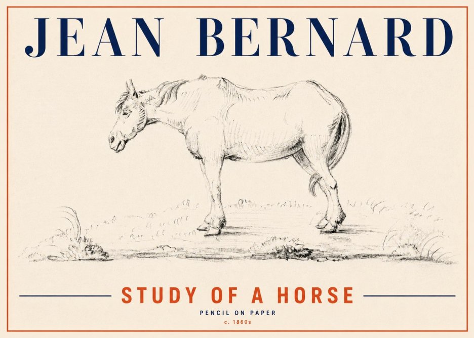 Jean Bernard Study of a Horse IX No6 - Póster