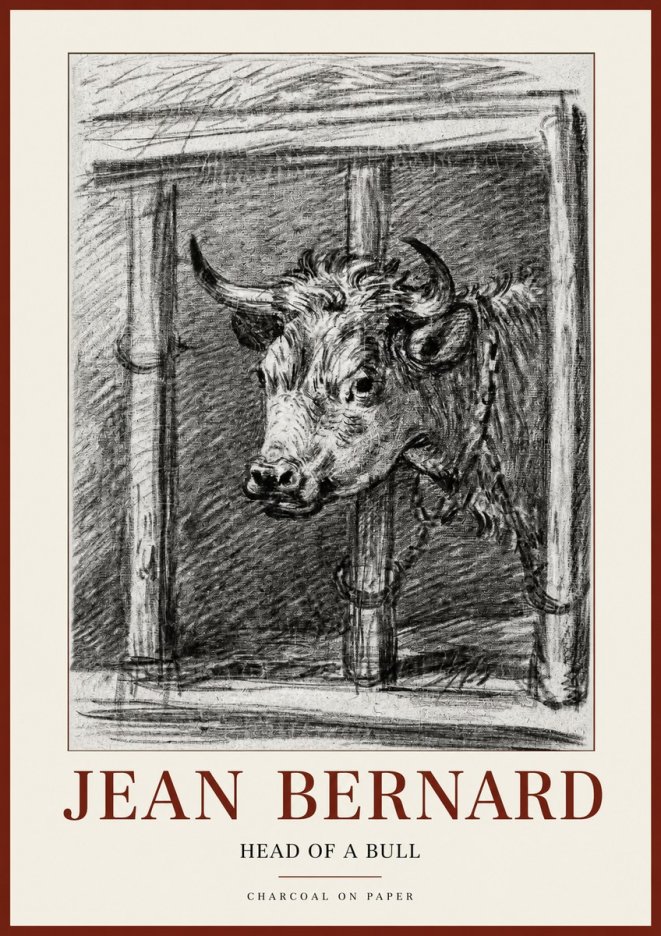 Jean Bernard Study of a Bull II No2 - Póster