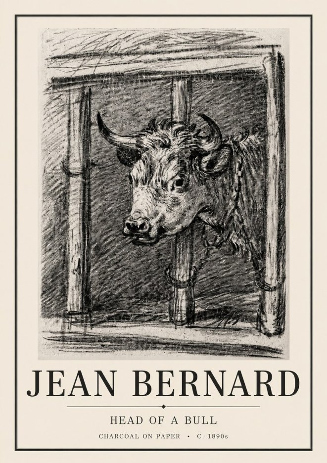 Jean Bernard Study of a Bull II No4 - Póster