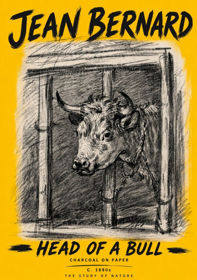 Jean Bernard Study of a Bull II No6 - Póster