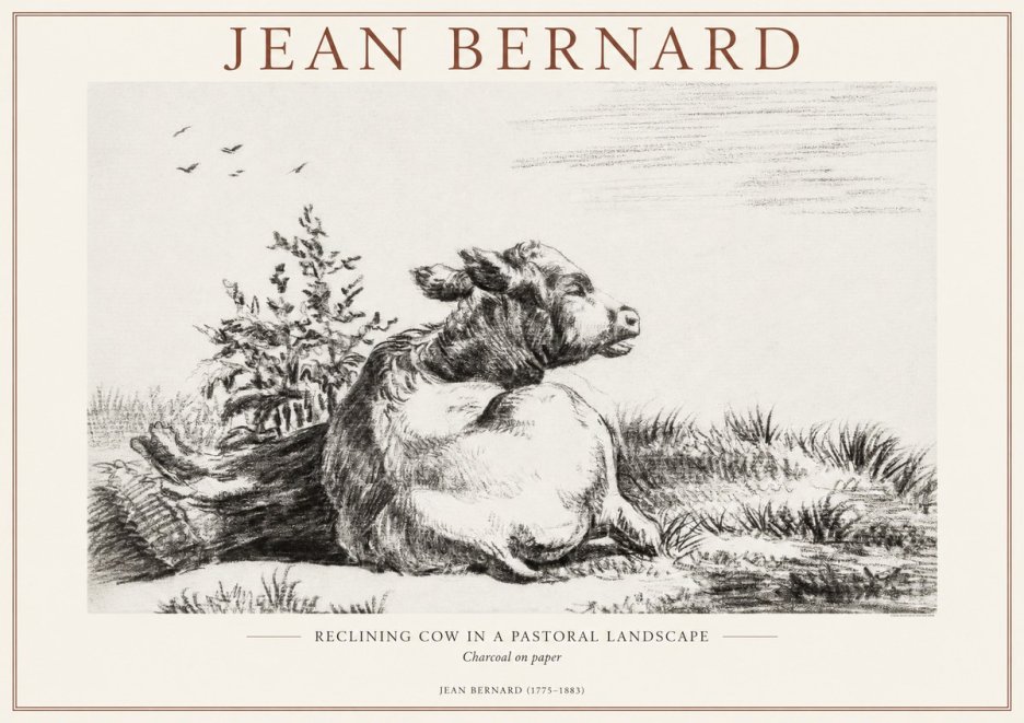 Jean Bernard Study of a Calf III No2 - Póster