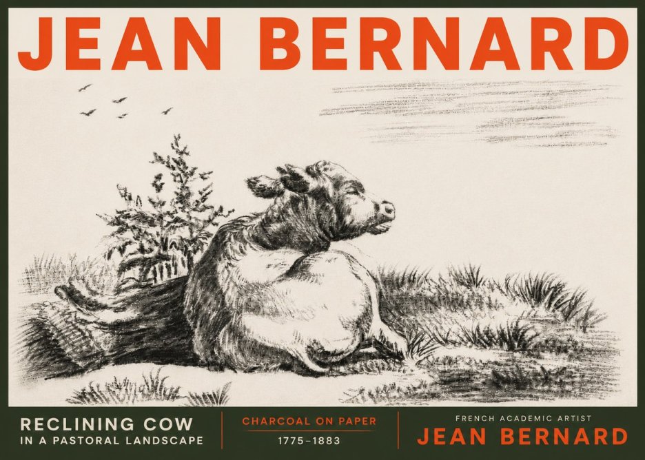 Jean Bernard Study of a Calf III No6 - Póster
