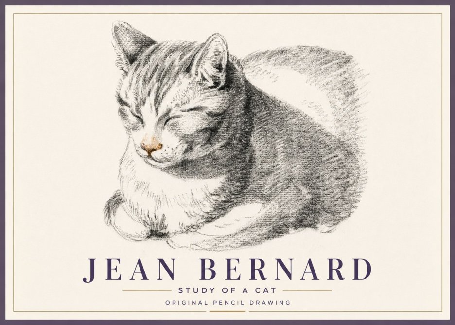 Jean Bernard Sleeping Cat VI No5 - Póster