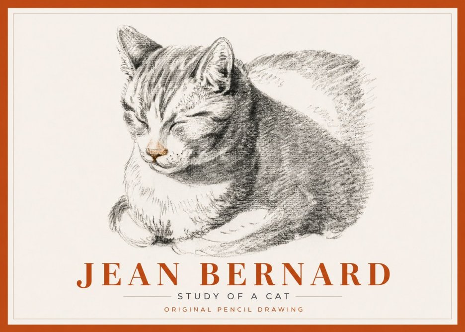 Jean Bernard Sleeping Cat VI No6 - Póster