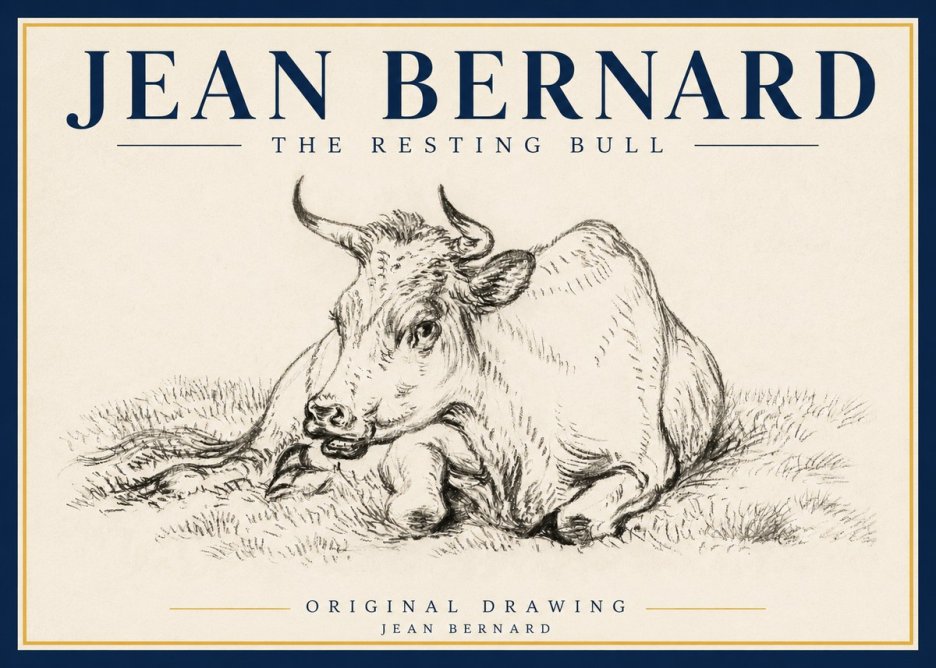 Jean Bernard Study of a Cow, Resting No5 - Póster