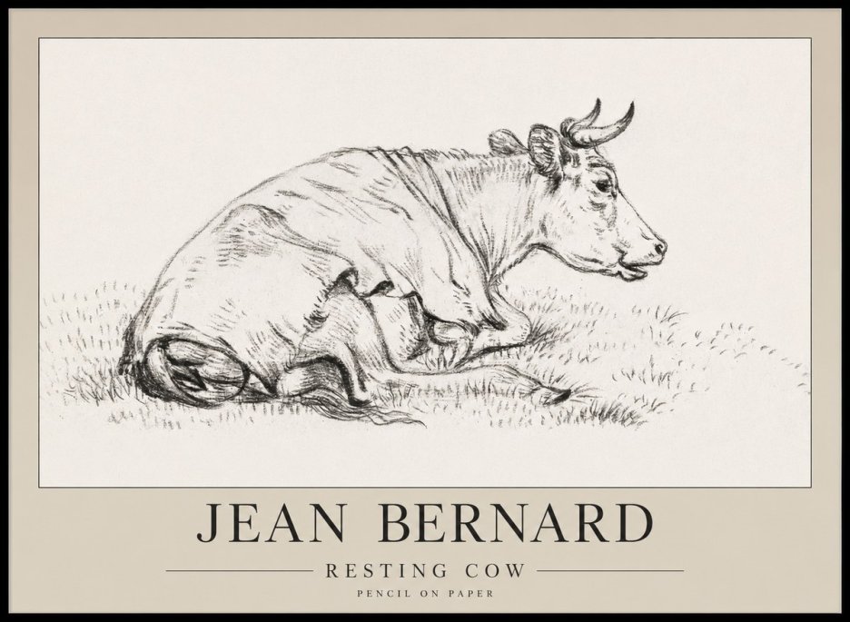 Jean Bernard Resting Cow III No1 - Póster